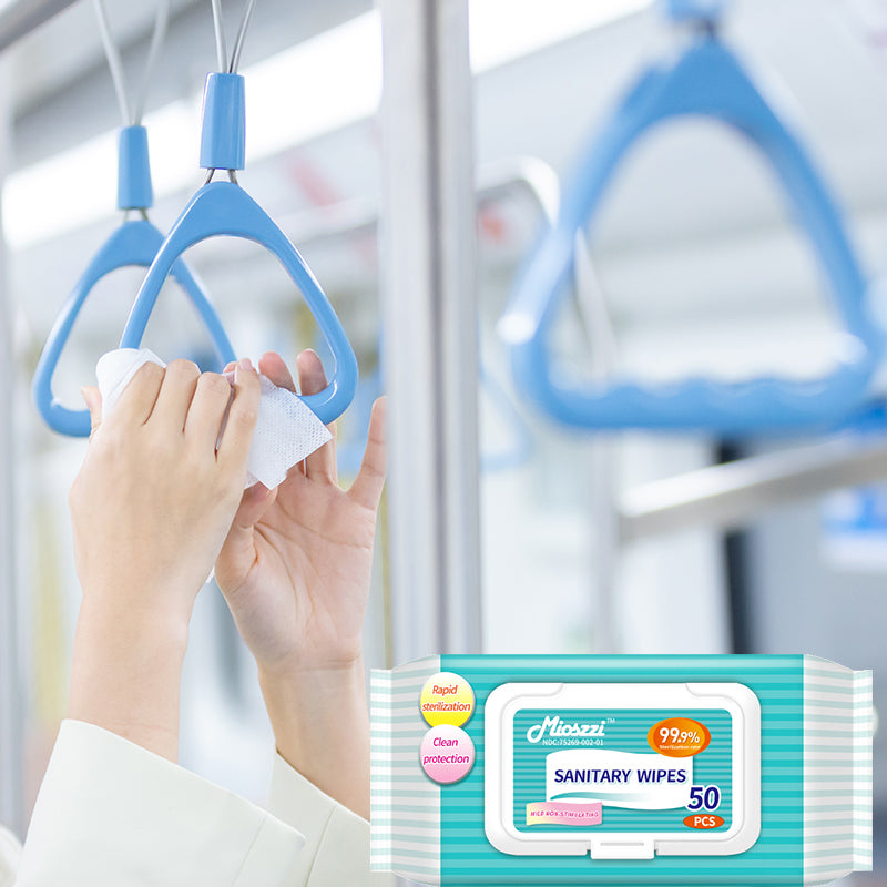 Mioszzi sanitary wet wipes offer advantages such as being gentle and non-irritating, wider applicability, long-lasting hydration, odorless, environmentally friendly and energy-saving, and multifunctional.