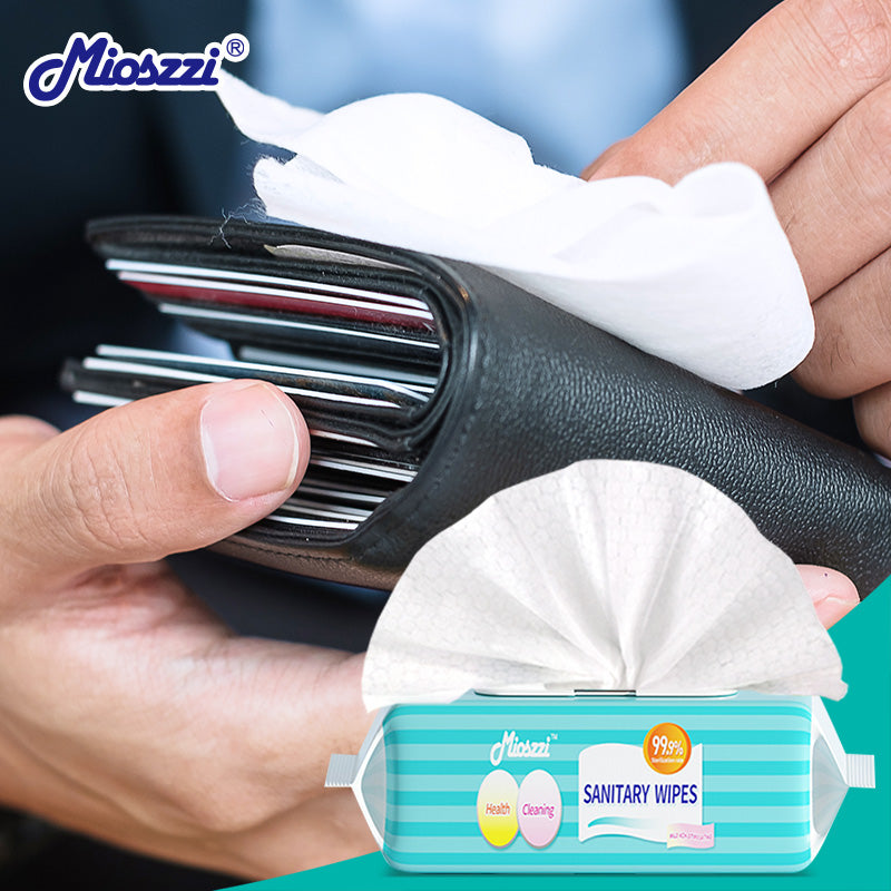 Mioszzi sanitary wet wipes are made of high-quality non-woven fabrics, with a pure cotton texture, soft and skin-friendly.